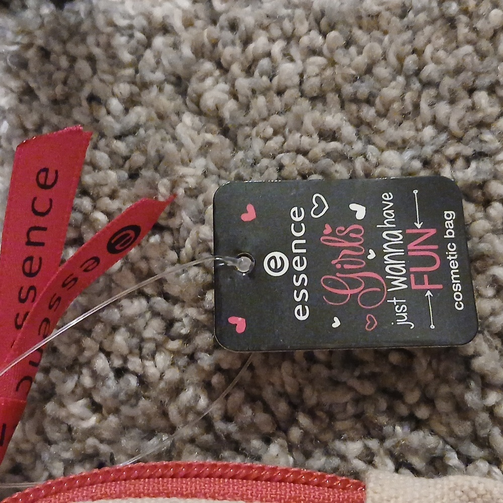 Essence Canvas Pouch with Pink Print - Picture 2 of 5